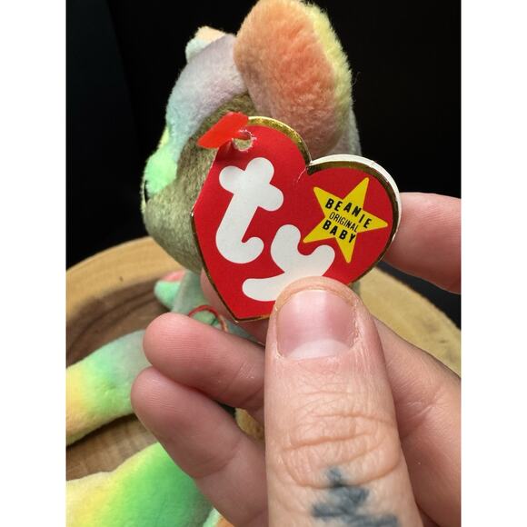 TY Peace The Bear Beanie Babies 1996 Collectible With Tag Errors: RETIRED & RARE - Picture 14 of 16